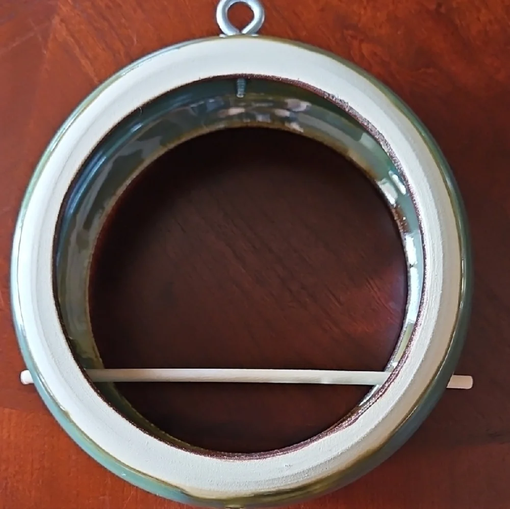 Handcrafted Hanging Fly-Through Ceramic Bird Feeder with Perch